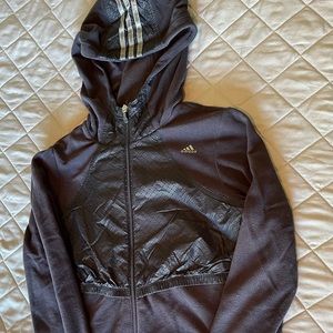 Adidas fleece jacket navy blue color